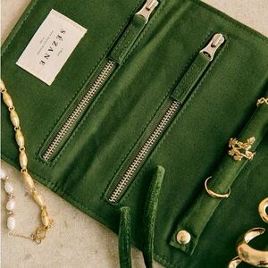 Sezane Pouchette - green new with tags